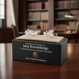 Spinki do mankietów srebrne pr. 925 na promocję oficerską - Orli honor