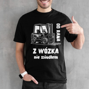 Koszulka męska z nadrukiem dla magazyniera Rozmiar L - Wózkowy mistrz