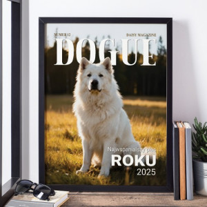 Okładka magazynu ze zdjęciem psa w ramce (30x40 cm) - Dogue