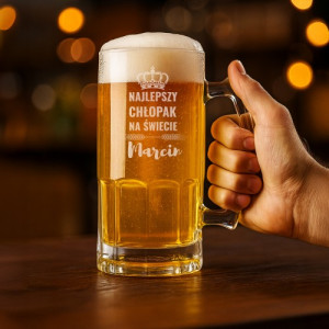 Kufel do piwa 1l z grawerem dla chłopaka - Najlepszy na świecie