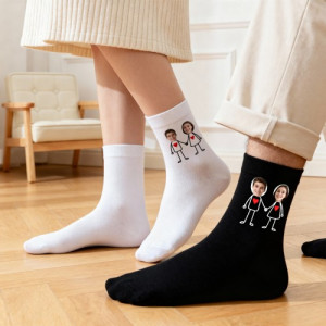 Skarpetki dla par z nadrukiem zdjęć zakochanych - Wspólny krok