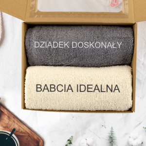 Komplet ręczników z haftem (50 x 100) dla dziadków - Doskonała para