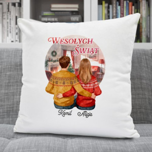 Poduszka świąteczna z nadrukiem - Wspólne święta