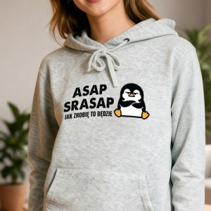 Bluza z kapturem i nadrukiem do pracy w korpo Rozmiar M - ASAP SRASAP