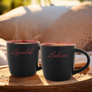 Kubki dla pary z grawerem dla babci i dziadka - Serce rodziny
