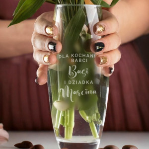 Wazon z grawerem dedykacji dla dziadków - Rozkwit