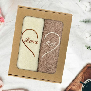 Komplet ręczników dla pary (50 x 100) z haftem - Druga połowa