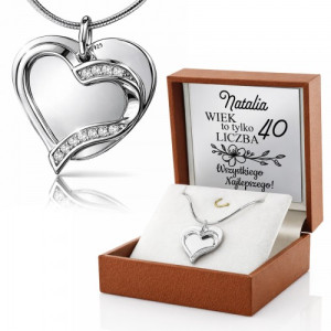 Naszyjnik srebrny damski 925 z cyrkoniami na 40 urodziny - Metryka blasku