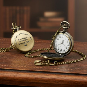 Zegarek kieszonkowy na łańcuszku z grawerem dla dziadka - Cenna chwila