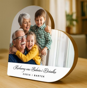Obrazek serce ze zdjęciem dla babci i dziadka - Miłość pokoleń