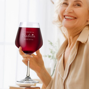 Kieliszek do wina XXL (860 ml) z grawerem - Najlepsza babcia