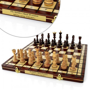 Szachy turystyczne z grawerem na 40 urodziny - Strategiczna czterdziestka