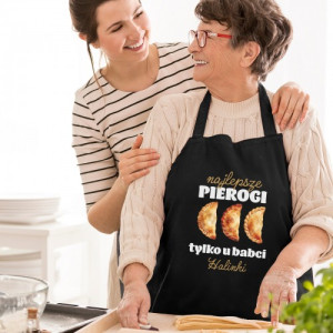 Fartuch kuchenny z nadrukiem dla babci - Mistrzyni pierogów
