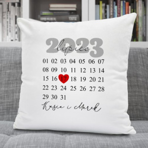 Poduszka dekoracyjna z nadrukiem dla zakochanych - Ten dzień