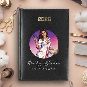 Kalendarz 2026 dla kosmetyczki z personalizacją - Beauty studio
