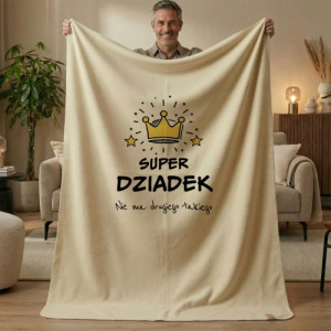 Koc polarowy 130x170 z nadrukiem dla dziadka - Superdziadek