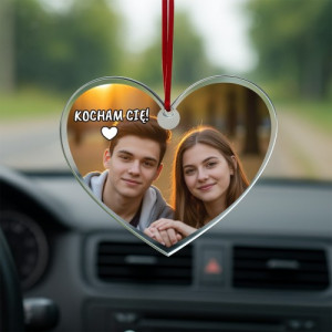 Zawieszka do samochodu ze zdjęciem - Kocham Cię