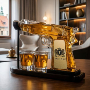 Zestaw do whisky karafka pistolet z kieliszkami dla faceta - Koneser