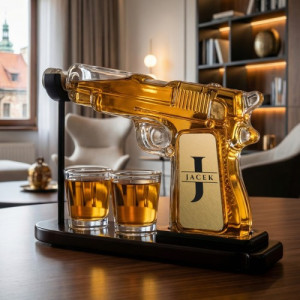 Zestaw do whisky karafka pistolet z kieliszkami dla faceta - Sygnatura