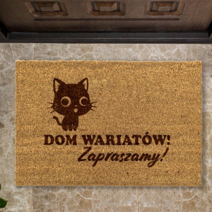 Wycieraczka pod drzwi z grawerem - Dom wariatów