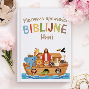 Biblia dla dzieci z nadrukiem na chrzest dla dziewczynki - Arka