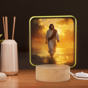 Lampka LED z motywem religijnym - Jezus chodzący po wodzie