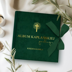 Album na zdjęcia welurowy z nadrukiem dla księdza - Kapłańska posługa