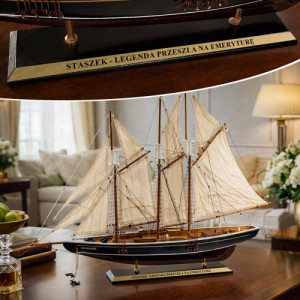 Model statku Bluenose (77 cm) z grawerem na emeryturę - Legenda