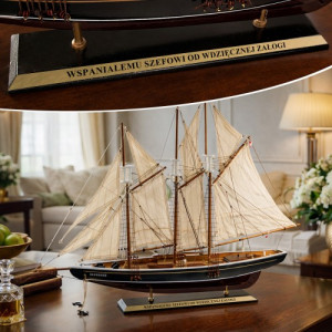 Model statku Bluenose (77 cm) z grawerem dla szefa - Wdzięczność