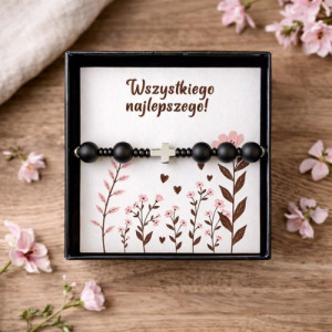 Bransoletka damska z naturalnych kamieni onyksu - Mistyczna aura