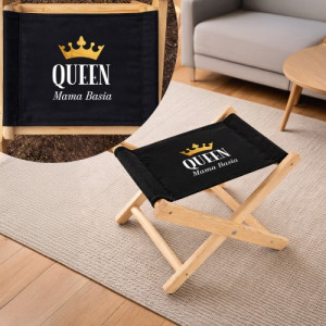 Taboret drewniany składany z nadrukiem dla mamy - Queen