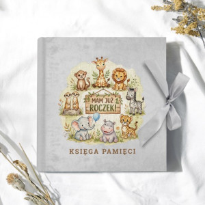 Album na zdjęcia welurowy z nadrukiem na roczek - Księga pamięci