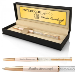 Długopis Swarovski w etui z grawerem dla pani psycholog - Układa myśli