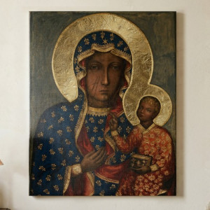 Obraz do salonu Matka Boska Częstochowska 30x40 cm na płótnie - Królowa Polski