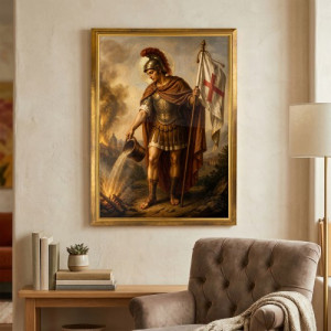 Obraz do salonu Święty Florian 50x70 cm dla strażaka - Patron strażaków