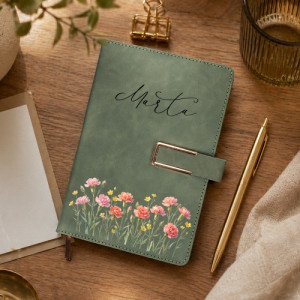 Notes A5 z personalizacją dla kobiety - Goździki