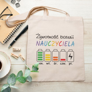 Torba bawełniana z nadrukiem dla nauczycielki - Żywotność baterii