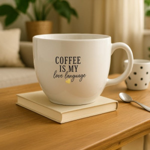 Kubek litrowy XXL z nadrukiem dla kawosza - Coffee lover