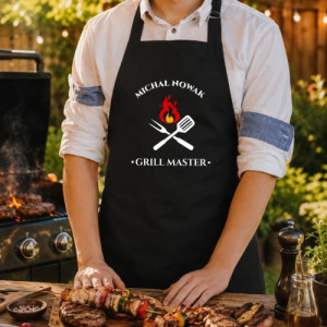 Fartuch kuchenny z nadrukiem dla miłośnika grillowania - Master barbeque