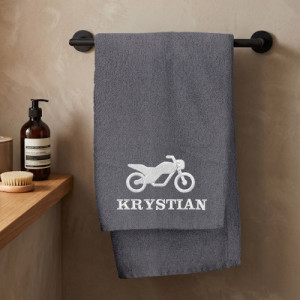 Ręcznik z hafem 70x140 cm dla motocyklisty - Pełen gaz