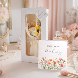 Flower box kwiaty mydlane LED i kartka na emeryturę - Lepsze życie