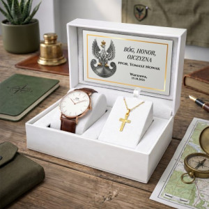 Zegarki męskie - Zegarek Daniel Wellington męski DW00100009 i złoty łańcuszek dla oficera - Życiowe wartości