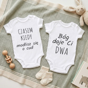 Body niemowlęce r.56 dwupak z nadrukiem dla bliźniaków - Dwa cuda