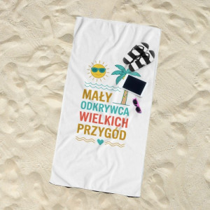 Ręcznik plażowy (70 x 140) z nadrukiem dla dziecka - Mały odkrywca