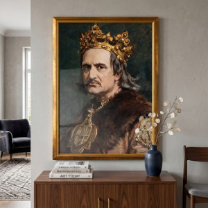 Obraz do salonu Władysław II Jagiełło 50x70 cm w złotej ramie - Książę litewski