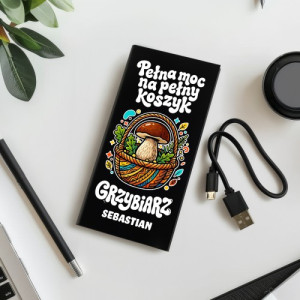 Powerbank 20000mAh z nadrukiem dla grzybiarza - Leśny niezbędnik