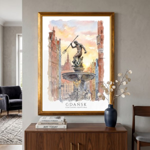 Obraz do salonu Gdańsk na płótnie w złotej ramie 50x70 - Nadmorski klimat