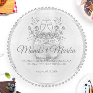 Patera na ciasto z grawerem na ślub - Sama słodycz