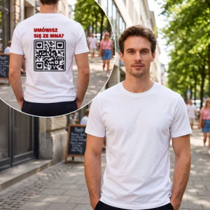 Koszulka męska z nadrukiem kodu QR na Dzień Chłopaka Rozmiar XL - Skanuj mnie