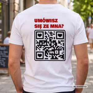 Koszulka męska z nadrukiem kodu QR na Dzień Chłopaka Rozmiar XL - Skanuj mnie
